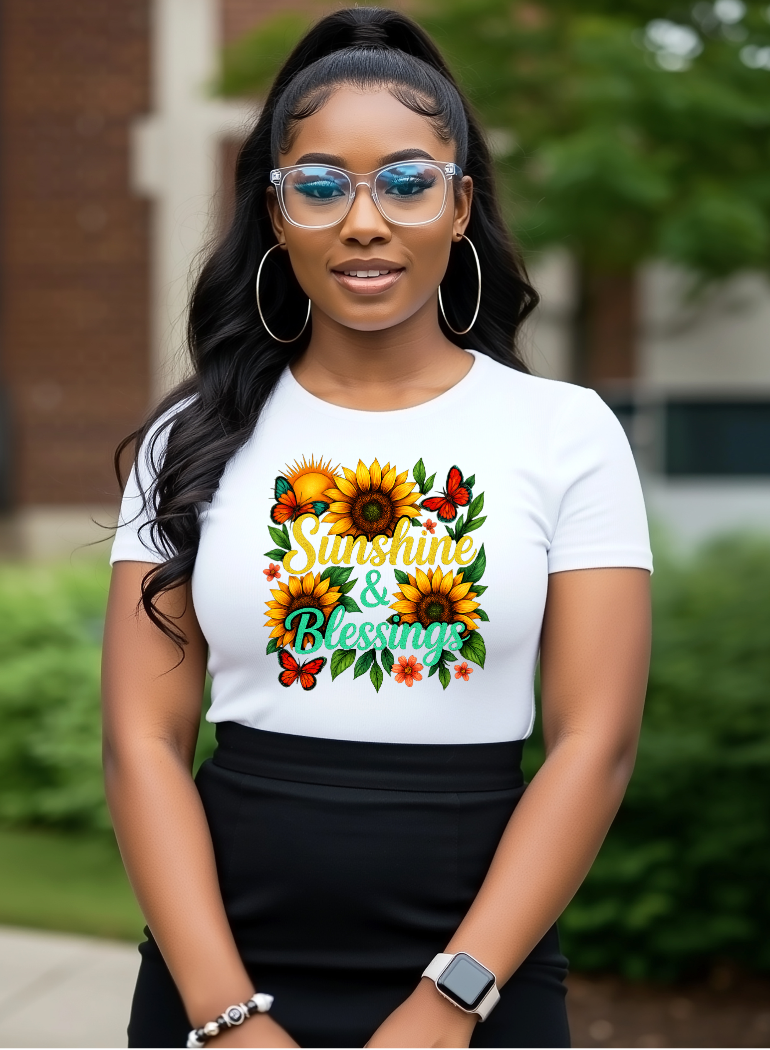 Short sleeve t-shirt - with Sunshine and Blessings